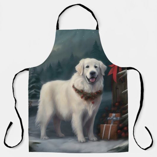 Große Pyrenäen Hund im Schnee Weihnachten Schürze (Vorderseite)