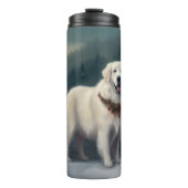 Große Pyrenäen Hund im Schnee Weihnachten Thermosbecher (Vorderseite)