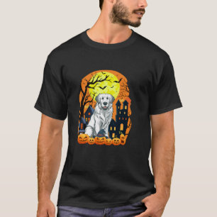 Große Pyrenäen Hund mit Pumpkins Funny Beängstigen T-Shirt