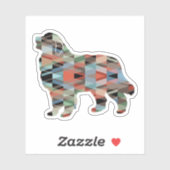 Große Pyrenäen Hund Rasse Geo Silhouette Kariert Aufkleber (Blatt)