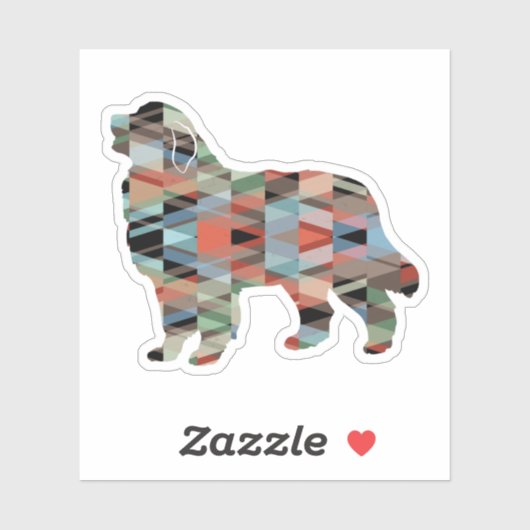 Große Pyrenäen Hund Rasse Geo Silhouette Kariert Aufkleber (Blatt)