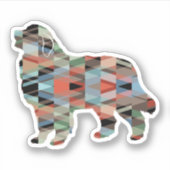 Große Pyrenäen Hund Rasse Geo Silhouette Kariert Aufkleber (Vorderseite)
