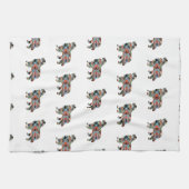 Große Pyrenäen Hund Rasse Geo Silhouette Kariert Geschirrtuch (Horizontal)