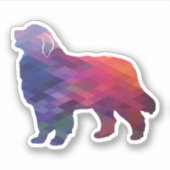 Große Pyrenäen Hund Rasse Geo Silhouette Lila Aufkleber (Vorderseite)