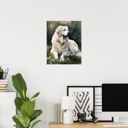 Große Pyrenäen Hunde Kunst Print Poster (Heimbüro)