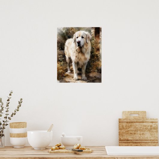 Große Pyrenäen Hunde Kunst Print Poster (Küche)