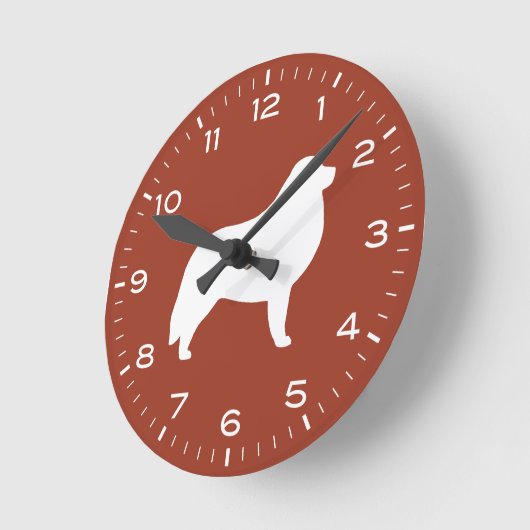 Große Pyrenäen Hunde Silhouette Runde Uhr (Winkel)