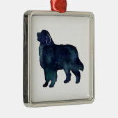 Große Pyrenäen Hunde Silhouette Wasserfarbe Ornament Aus Metall (Rechts)