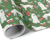 Große Pyrenäen Hunde Weihnachtsfeiertag Geschenkpapier (Rolleneckpunkt)