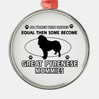 Große Pyrenäen-Hundeentwürfe Silbernes Ornament
