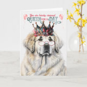 Große Pyrenäen Hundekönigin für einen Tag Sonnensc Karte (Gelbe Blume)