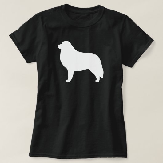 Große Pyrenäen-Hundezucht-Silhouette T-Shirt (Design vorne)