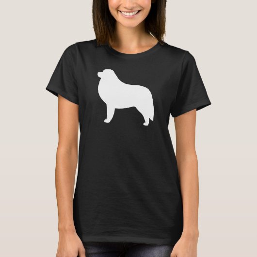 Große Pyrenäen-Hundezucht-Silhouette T-Shirt (Vorderseite)