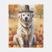 Große Pyrenäen im Herbst belebt Erntedank Kunst Fleecedecke (Vorderseite)