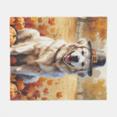 Große Pyrenäen im Herbst belebt Erntedank Kunst Fleecedecke (Vorderseite (Horizontal))