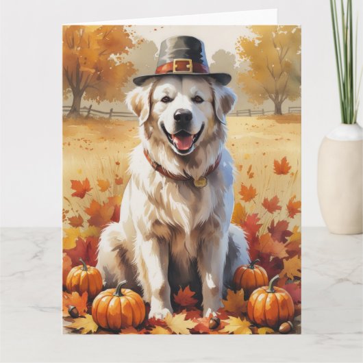 Große Pyrenäen im Herbst belebt Erntedank Kunst Karte (Vorderseite)