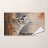 Große Pyrenäen im Herbst Leaves Fall Inspiriert Badhandtuch Set (Handtuch)