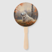 Große Pyrenäen im Herbst Leaves Fall Inspiriert Fächer (Rückseite)