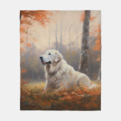 Große Pyrenäen im Herbst Leaves Fall Inspiriert Fleecedecke (Vorderseite)