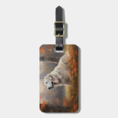 Große Pyrenäen im Herbst Leaves Fall Inspiriert Gepäckanhänger (Vorderseite vertikal)