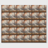 Große Pyrenäen im Herbst Leaves Fall Inspiriert Geschenkpapier (Flach)