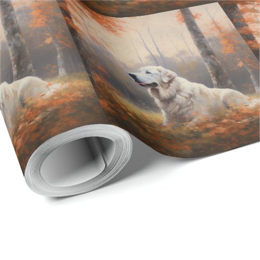 Große Pyrenäen im Herbst Leaves Fall Inspiriert Geschenkpapier (Rolleneckpunkt)