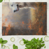 Große Pyrenäen im Herbst Leaves Fall Inspiriert Geschirrtuch (Gefaltet)