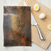 Große Pyrenäen im Herbst Leaves Fall Inspiriert Geschirrtuch (Viertel Falte)