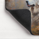Große Pyrenäen im Herbst Leaves Fall Inspiriert Mousepad (Ecke)