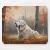 Große Pyrenäen im Herbst Leaves Fall Inspiriert Mousepad (Vorne)