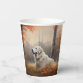 Große Pyrenäen im Herbst Leaves Fall Inspiriert Pappbecher (Rückseite)