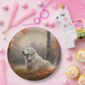 Große Pyrenäen im Herbst Leaves Fall Inspiriert Pappteller (Party)