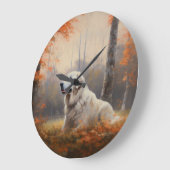 Große Pyrenäen im Herbst Leaves Fall Inspiriert Wanduhr (Winkel)