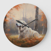 Große Pyrenäen im Herbst Leaves Fall Inspiriert Wanduhr (Vorderseite)