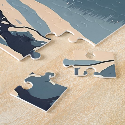 Große Pyrenäen im Schneewald bei Sonnenuntergang Puzzle (Seite)