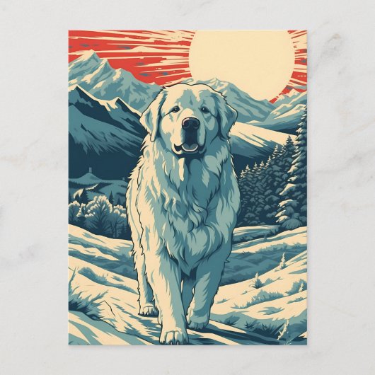 Große Pyrenäen in den schneebedeckten Bergen bei S Postkarte (Vorderseite)