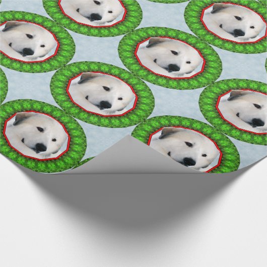 Große Pyrenäen-Kranz-Weihnachtsverpackung Geschenkpapier (Ecke)