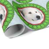 Große Pyrenäen-Kranz-Weihnachtsverpackung Geschenkpapier (Rolleneckpunkt)