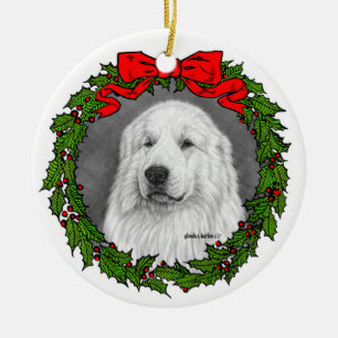 Große Pyrenäen Kunst von Glenda S. Harlan Keramik Ornament