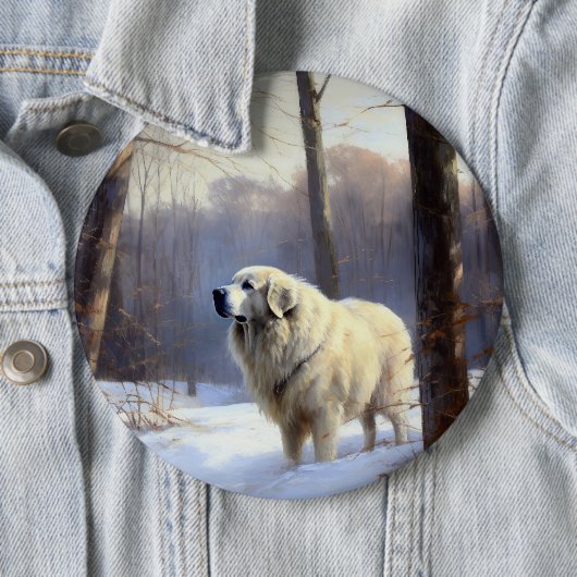 Große Pyrenäen lassen es Weihnachten erahnen Button (Beispiel)