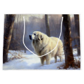 Große Pyrenäen lassen es Weihnachten erahnen Geschenktüte (Vorderseite)