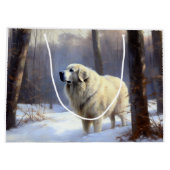 Große Pyrenäen lassen es Weihnachten erahnen Geschenktüte (Rückseite)