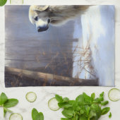 Große Pyrenäen lassen es Weihnachten erahnen Geschirrtuch (Gefaltet)