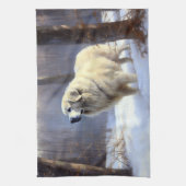 Große Pyrenäen lassen es Weihnachten erahnen Geschirrtuch (Vertikal)