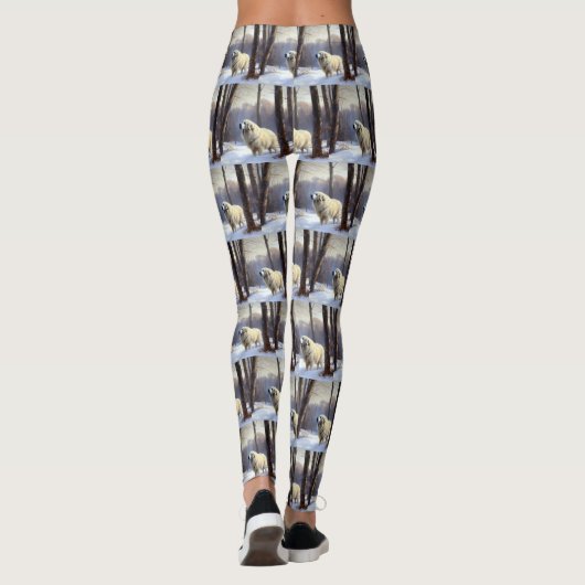 Große Pyrenäen lassen es Weihnachten erahnen Leggings (Rückseite)