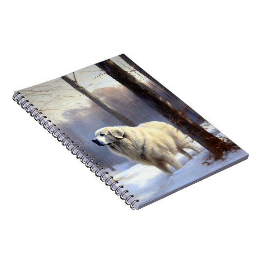 Große Pyrenäen lassen es Weihnachten erahnen Notizblock (Rechte Seite)