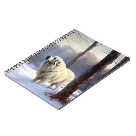 Große Pyrenäen lassen es Weihnachten erahnen Notizblock (Linke Seite)