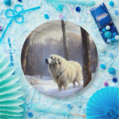 Große Pyrenäen lassen es Weihnachten erahnen Pappteller (Party)