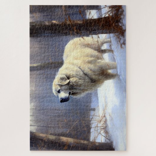 Große Pyrenäen lassen es Weihnachten erahnen Puzzle (Vertikal)