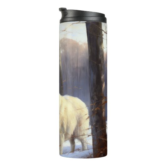 Große Pyrenäen lassen es Weihnachten erahnen Thermosbecher (Nach rechts gedreht)